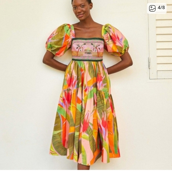 FARM Rio Pink Garden Beaded Mididress - Picture 4 of 6